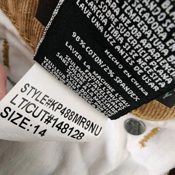 KUT From The Kloth Womens Diana Corduroy Pants Skinny Relaxed Fit Size 14 Brown - Picture 10 of 10